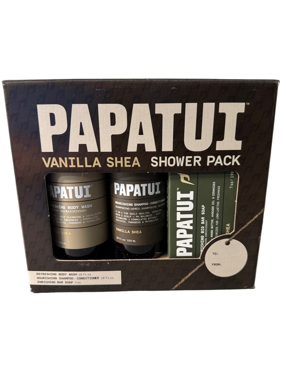 Papatui Vanilla Shea Shower Pack - Men Grooming Cleanser New